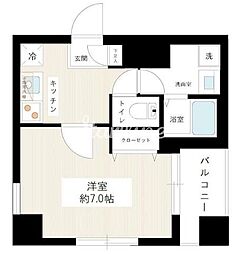 ハイズディレット 1Kの間取図画像