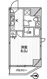 ジェノヴィア蒲田スカイガーデン 1Kの間取図画像