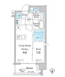 デュオフラッツ大森East 1LDKの間取図画像