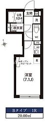 REPURE南大井RESIDENCE ワンルームの間取図画像