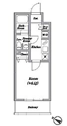 レジディア蒲田 1Kの間取図画像