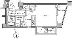 RESIDIA大井町2 ワンルームの間取図画像
