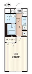 ウェルスクエアイズム大森西 1Kの間取図画像
