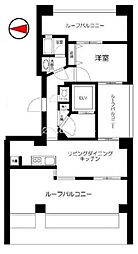 スカイコート蒲田6 1LDKの間取図画像