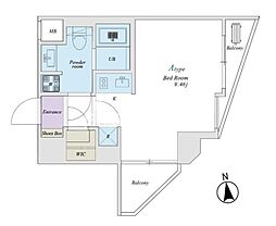 CREALpremierOMORI ワンルームの間取図画像