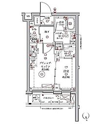 クレイシア・ヴァースクレイシアIDZ中馬込 1DKの間取図画像