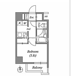 コンフォートタイムオオモリ 1Kの間取図画像