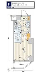 スカイコート品川パークサイド2 1Kの間取図画像
