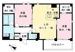 リラ ヴェスタ 2LDKの間取図画像