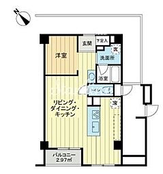 ライオンズマンション大井 1LDKの間取図画像