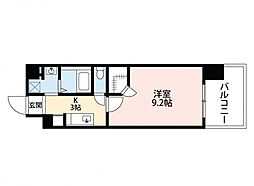 ロアール並木通り 1Kの間取図画像