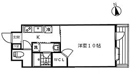 カルム宇品 1Kの間取図画像