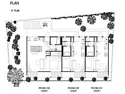 さくらアパートメント 1階ワンルームの間取り