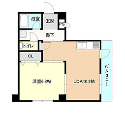 サンゼンハイツ 1LDKの間取図画像
