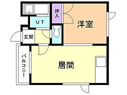 パレス・デ・ルル93 1DKの間取図画像