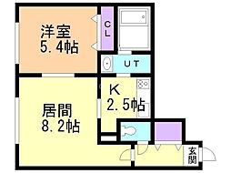 JR千歳線 千歳駅 徒歩17分の賃貸マンション 5階1LDKの間取り