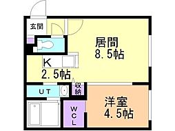 千歳市緑町5丁目マンション 1LDKの間取図画像