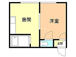 サンコーポ6 1DKの間取図画像