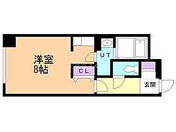 パークサイドパレス千歳 1Kの間取図画像
