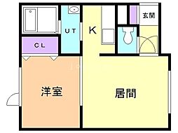 シャンティ 1LDKの間取図画像