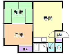 稲穂マンション 2LDKの間取図画像