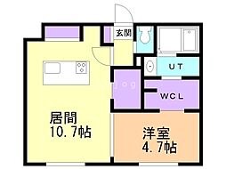 千歳市末広8丁目マンション 1LDKの間取図画像