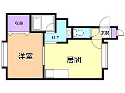 メゾンドエコー31 1DKの間取図画像