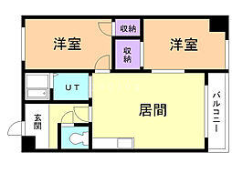 伊藤マンション 2LDKの間取図画像
