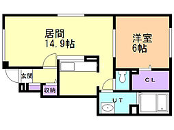 ステージ北陽M 1LDKの間取図画像