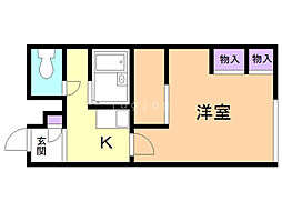 レオパレスノースヒルA 1Kの間取図画像