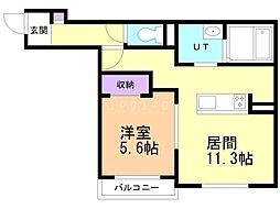 ブルーム9 1LDKの間取図画像