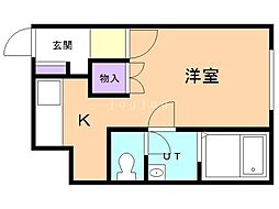 エアーステーションA 1Kの間取図画像