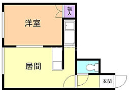高台ガーデン 1DKの間取図画像