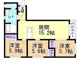 サジタリウス 3LDKの間取図画像