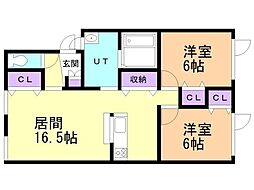 BALENCIA 2LDKの間取図画像