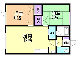 光生ハイツF 2LDKの間取図画像