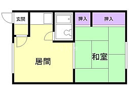 三畑ハイツA 1LDKの間取図画像