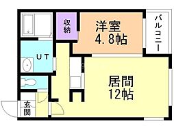 URBAN FLATS千歳(アーバンフラッツチトセ)仮)GA-千歳緑町1丁目MS 1LDKの間取図画像