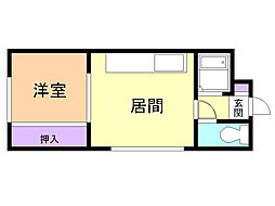 セントラル春日ハイツ 1DKの間取図画像