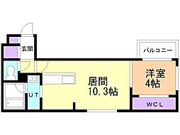 仮)テルヴェ千歳 1LDKの間取図画像