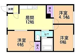メゾンサンリツ 3LDKの間取図画像