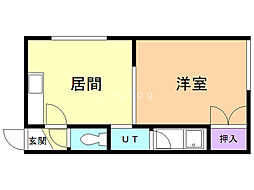 メゾンドフェイマス 1DKの間取図画像