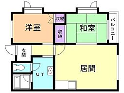 タスク桂木 2LDKの間取図画像