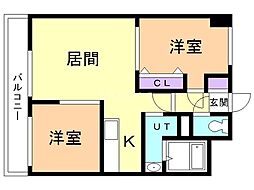メゾンドロペ 2LDKの間取図画像