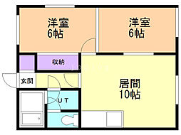 ソラーレ信濃 2LDKの間取図画像