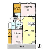 Ciel瑠 301 ｜ 大分県大分市中島中央２丁目2番15号（賃貸アパート2LDK・2階・62.95㎡） その2