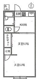 宏菱ハイツ 1Kの間取図画像