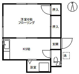 ニューハウス 1Kの間取図画像