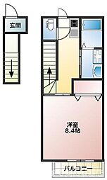 Selbe Sun 2階1Kの間取り