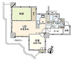 スカイフロントタワー川口 2LDKの間取図画像